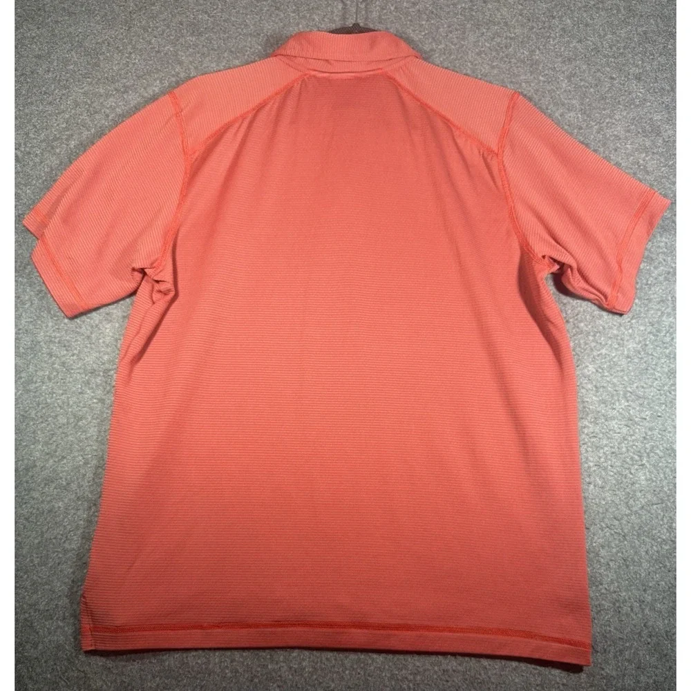 The North Face Shirt Mens Medium Red Polo Striped Flashdry Snap Golf Performance